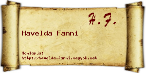 Havelda Fanni névjegykártya